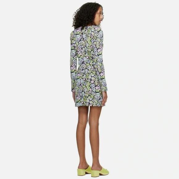 Stine Goya Lecce Abstract Jacquard Long Sleeve Mini Dress Size M NWT FLORAL Slim - Picture 8 of 8